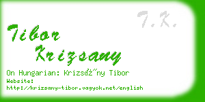 tibor krizsany business card